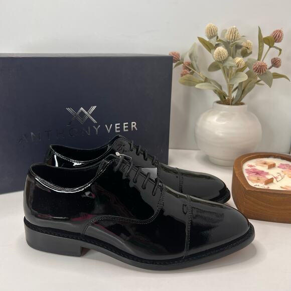 Anthony Veer Clinton Leather Tux Cap-Toe Oxford Dress Shoe Black Men 6.5 EEE NWB main image 8